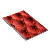 テクスチャ付きレッドレザー：詳細なマテリアルのクローズアップ ノートブック (右側)