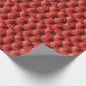 テクスチャ付きレッドレザー：詳細なマテリアルのクローズアップ ラッピングペーパー (角)