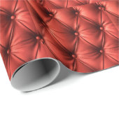 テクスチャ付きレッドレザー：詳細なマテリアルのクローズアップ ラッピングペーパー (ロールコーナー)