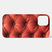 テクスチャ付きレッドレザー:詳細なマテリアルのクローズアップ Case-Mate iPhoneケース (裏面 (横))