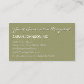 テクスチャ付き医師による背景色の選択 名刺 (裏面)