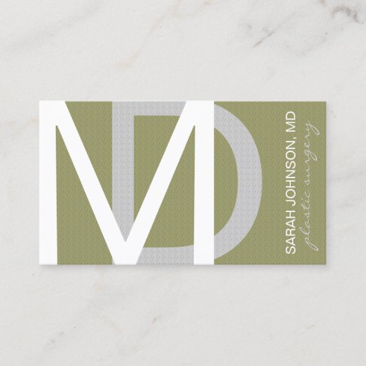 テクスチャ付き医師による背景色の選択 名刺 (正面)