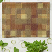 テクスチャ付き単色の茶色のタータンチェックの格子縞。 キッチンタオル (折り畳み)