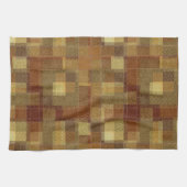 テクスチャ付き単色の茶色のタータンチェックの格子縞。 キッチンタオル (横)