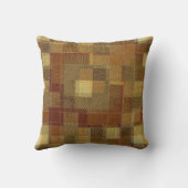 テクスチャ付き単色の茶色のタータンチェックの格子縞。 クッション (裏面)