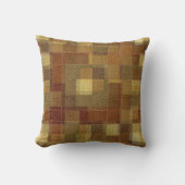 テクスチャ付き単色の茶色のタータンチェックの格子縞。 クッション (正面)