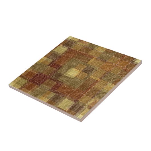 テクスチャ付き単色の茶色のタータンチェックの格子縞。 タイル (側面)