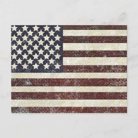 テクスチャ付き古いスタイルアメリカ国旗 ポストカード (正面)