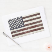 テクスチャ付き古いスタイルアメリカ国旗 長方形シール (封筒)
