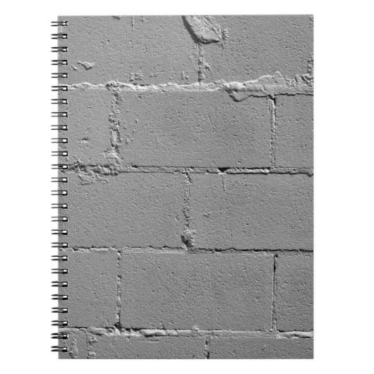テクスチャ付き大きなセメントブロック壁プリント ノートブック (正面)