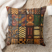 テクスチャ付き文化パッチワーク クッション (ブランケット)