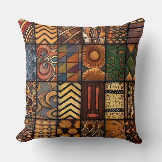 テクスチャ付き文化パッチワーク クッション (正面)
