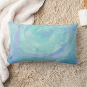 テクスチャ付き氷河ブルー ランバークッション (ブランケット)