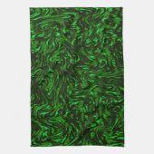 テクスチャ付き穀物メタリックグリーン キッチンタオル (縦)
