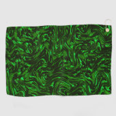 テクスチャ付き穀物メタリックグリーン ゴルフタオル (横)