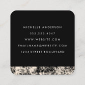 テクスチャ付き筆記体文字のミニマリスト白 スクエア名刺 (裏面)