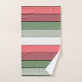 テクスチャ付き紙のクリスマスレッドホワイトグリーンカラー バスタオルセット (ハンドタオル)