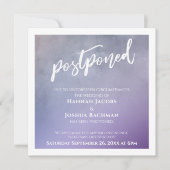 テクスチャ付き紫グラデーション延期結婚カード 招待状 (正面)