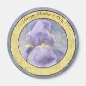 テクスチャ付き紫色のアイリスマザーズデイマグネット マグネット (正面)