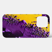 テクスチャ付き紫色の黒い黄色の爆発 Case-Mate iPhoneケース (裏面 (横))