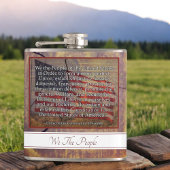 テクスチャ付き背景の上の米国憲法プリアンブル フラスク