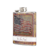 テクスチャ付き背景の上の米国憲法プリアンブル フラスク (左)