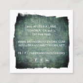 テクスチャ付き背景インテリアのペイント スクエア名刺 (裏面)