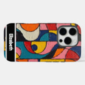 テクスチャ付き自然Impastoジオメト頭が切れるリ電話 Case-Mate iPhoneケース (裏面 (横))