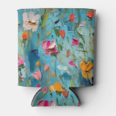 テクスチャ付き花のパターン 缶クーラー (正面)