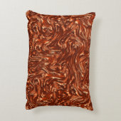 テクスチャ付き茶色のテラコッタ アクセントクッション (裏面(縦))