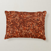 テクスチャ付き茶色のテラコッタ アクセントクッション (裏面)