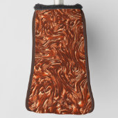 テクスチャ付き茶色のテラコッタ ゴルフヘッドカバー (回転90)