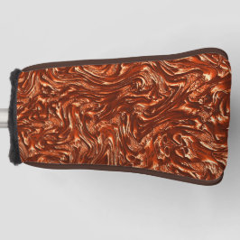 テクスチャ付き茶色のテラコッタ ゴルフヘッドカバー