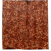 テクスチャ付き茶色のテラコッタ シャワーカーテン (正面)