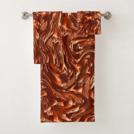 テクスチャ付き茶色のテラコッタ バスタオルセット