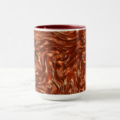 テクスチャ付き茶色のテラコッタ マグカップ (中央)