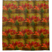 テクスチャ付き西レッドプレーリーリリアイコン シャワーカーテン (正面)