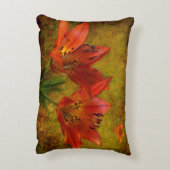 テクスチャ付き西部赤プレーリーリリーアイコン アクセントクッション (裏面(縦))