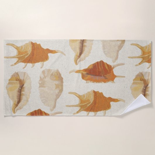テクスチャ付き貝殻 ビーチタオル (正面)