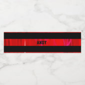 テクスチャ付き赤と黒のストライプ ペットボトルラベル (シングルラベル)