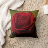 テクスチャ付き赤バラ枕 クッション (ブランケット)