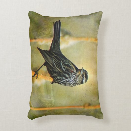 テクスチャ付き赤羽ブラックバードアウトドアアクセント枕 アクセントクッション (正面(垂直))