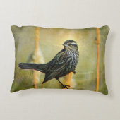 テクスチャ付き赤羽ブラックバードアウトドアアクセント枕 アクセントクッション (裏面)