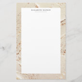 テクスチャ付き金ゴールドホイルフェイクモノグラム文房具 便箋 (正面)