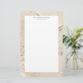 テクスチャ付き金ゴールドホイルフェイクモノグラム文房具 便箋 (スタンド正面)