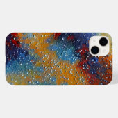 テクスチャ付き青い赤い黄色の（ばちゃばちゃ）跳ねる絵画のパターン Case-Mate iPhoneケース (裏面 (横))