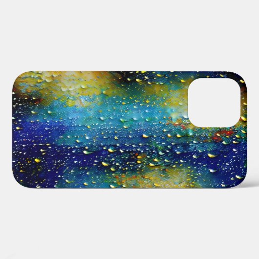 テクスチャ付き青い黄色の鮮明な雨滴 Case-Mate iPhoneケース (裏面 (横))