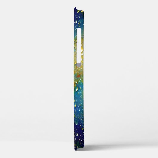 テクスチャ付き青い黄色の鮮明な雨滴 Case-Mate iPhoneケース (裏面 / 左)