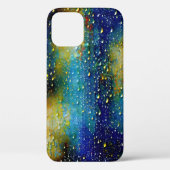 テクスチャ付き青い黄色の鮮明な雨滴 Case-Mate iPhoneケース (裏面)