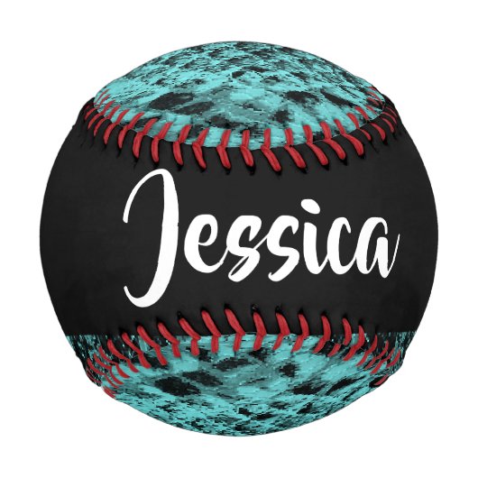 テクスチャ付き青の蛇の皮 野球ボール (正面)